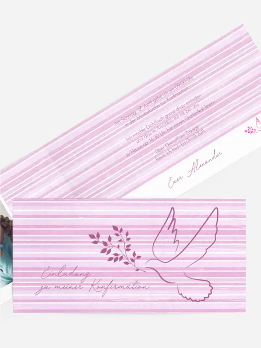 Einladungskarte Konfirmation_Taube 2 Einladungskarte Konfirmation_Taube 2