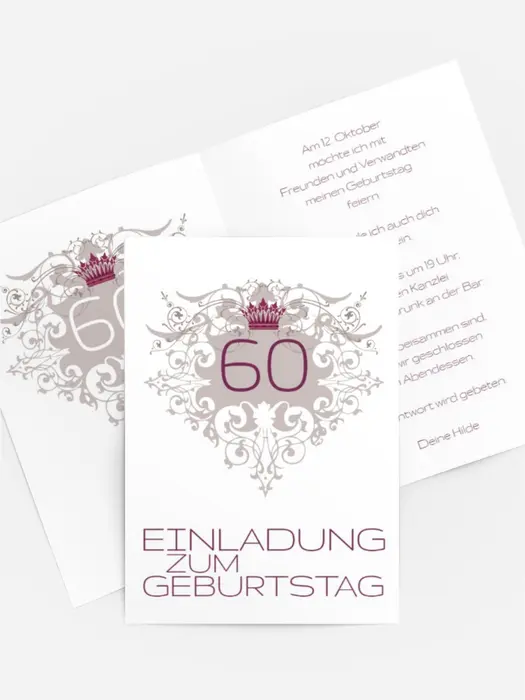Einladung zum Geburtstag Krone 60 Einladung zum Geburtstag Krone 60