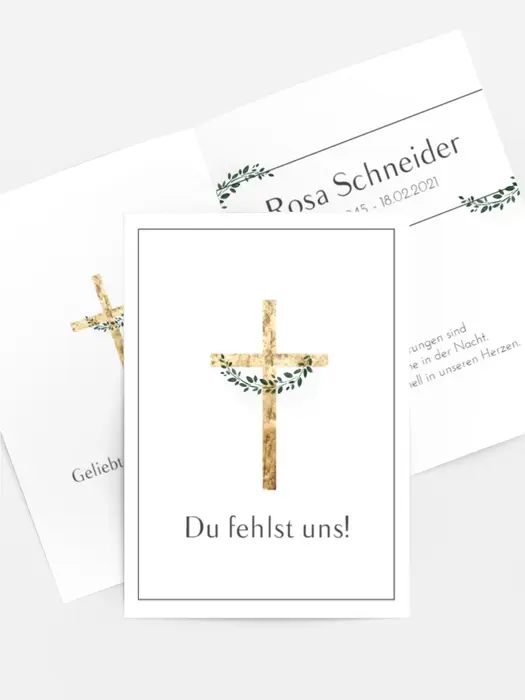 Sterbebildkarte Goldenes Denkmal Sterbebildkarte Goldenes Denkmal