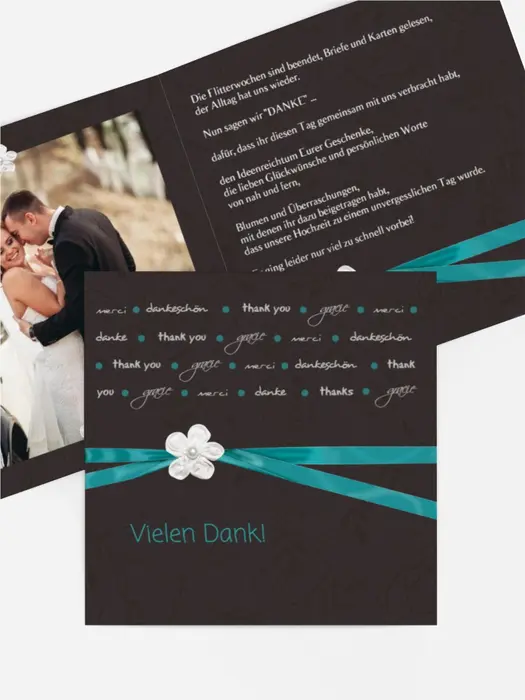 Dankeskarte Hochzeit "Sanfte Blüte" Dankeskarte Hochzeit "Sanfte Blüte"