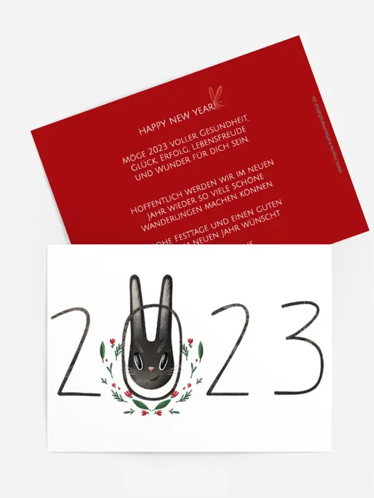 Neujahrskarte Jahr des Kaninchens Neujahrskarte Jahr des Kaninchens