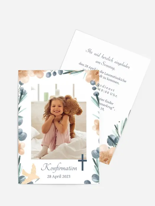 Einladungskarte Konfirmation Frühlingssegen Einladungskarte Konfirmation Frühlingssegen
