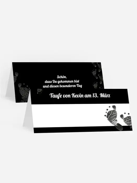 Tischkarte Taufe Footprint Tischkarte Taufe Footprint