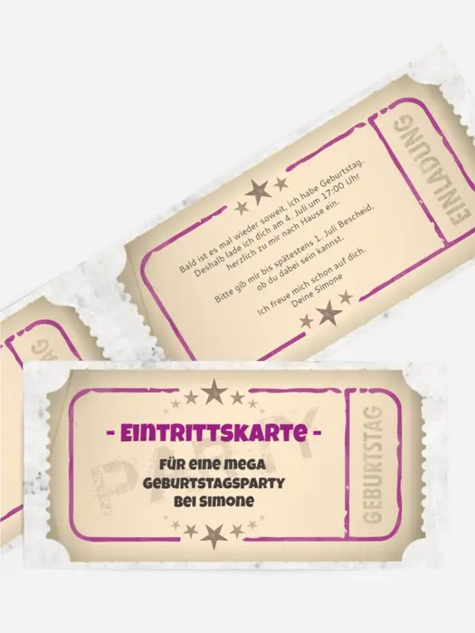 Einladung zum Geburtstag Eintrittskarte Einladung zum Geburtstag Eintrittskarte