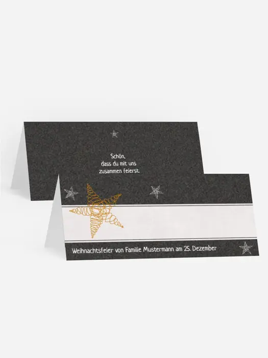 Weihnachten Tischkarte Curly Star Weihnachten Tischkarte Curly Star