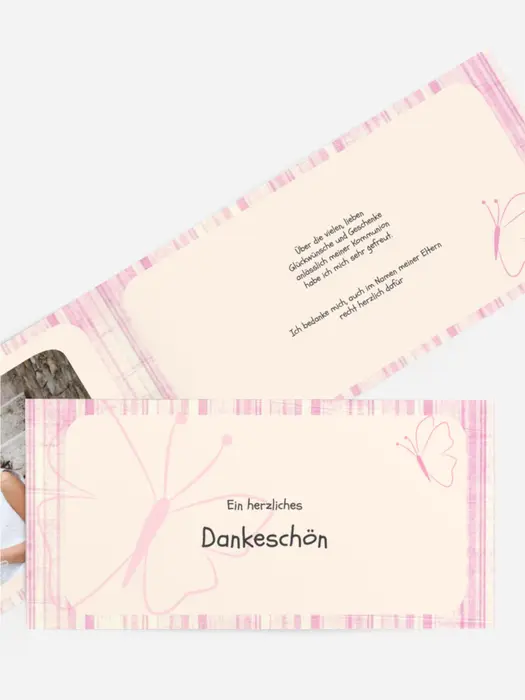 Dankeskarte Kommunion Butterfly 2 Dankeskarte Kommunion Butterfly 2