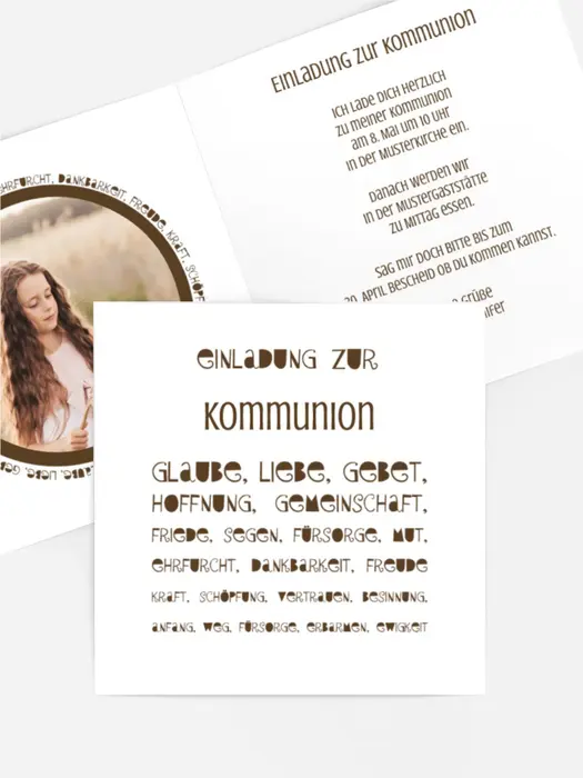 Einladungskarte Kommunion Spruchkreis Einladungskarte Kommunion Spruchkreis