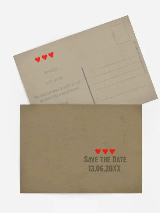 Save the Date Vintage Herzen Save the Date Vintage Herzen