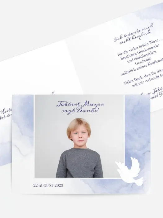 Dankeskarte Konfirmation Taubenvögel Dankeskarte Konfirmation Taubenvögel