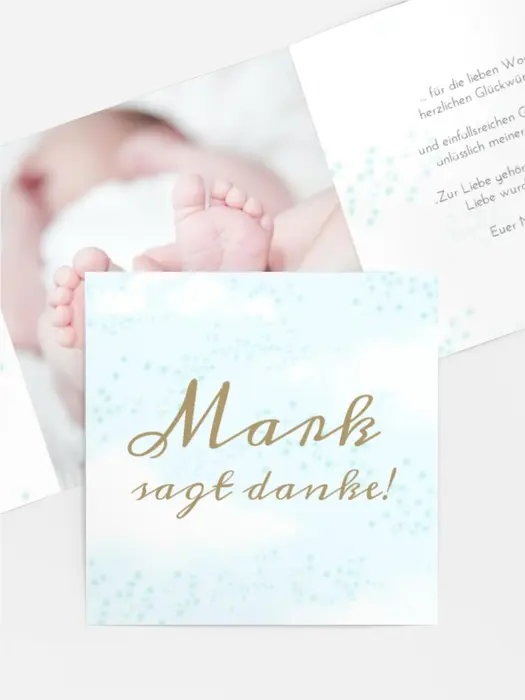 Baby Dankeskarte Im Himmel geboren Baby Dankeskarte Im Himmel geboren