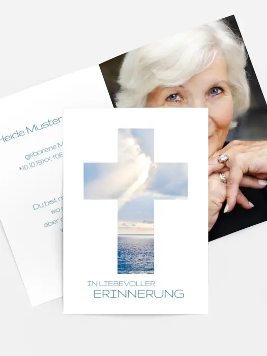 Sterbebildkarte Himmelskreuz Sterbebildkarte Himmelskreuz