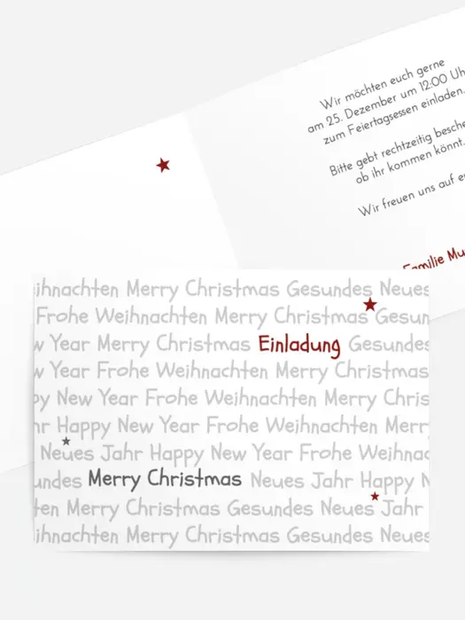 Weihnachts Einladungskarte privat Schrift Weihnachts Einladungskarte privat Schrift