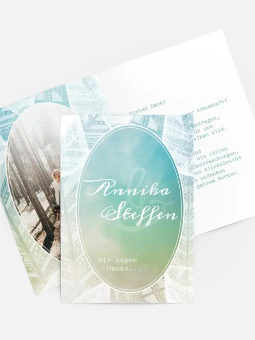 Dankeskarte Hochzeit "Federleicht" Dankeskarte Hochzeit "Federleicht"