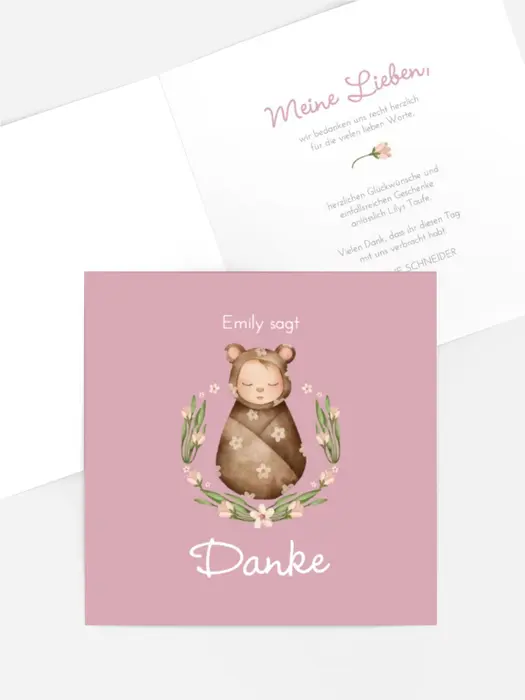 Dankeskarte Taufe Kleine Puppe