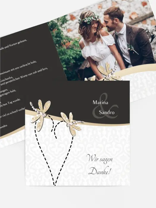 Dankeskarte Hochzeit "Unzertrennlich" Dankeskarte Hochzeit "Unzertrennlich"