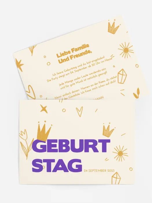 Geburtstagseinladung  Königlicher Feiertag