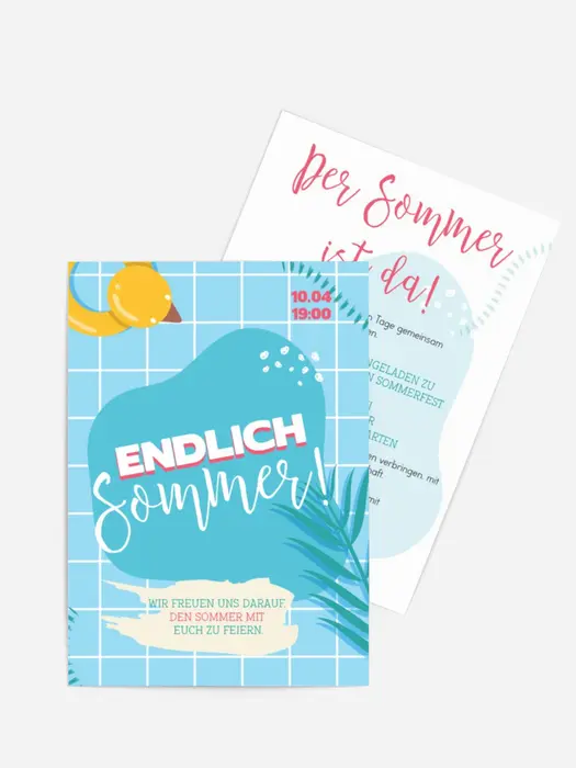 Sommerfest Einladung Poolparty