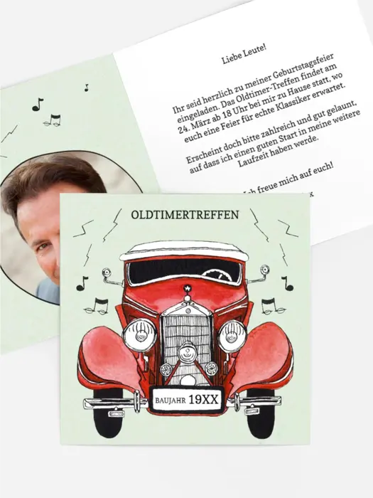 Einladung mit Foto Oldtimertreffen Einladung mit Foto Oldtimertreffen