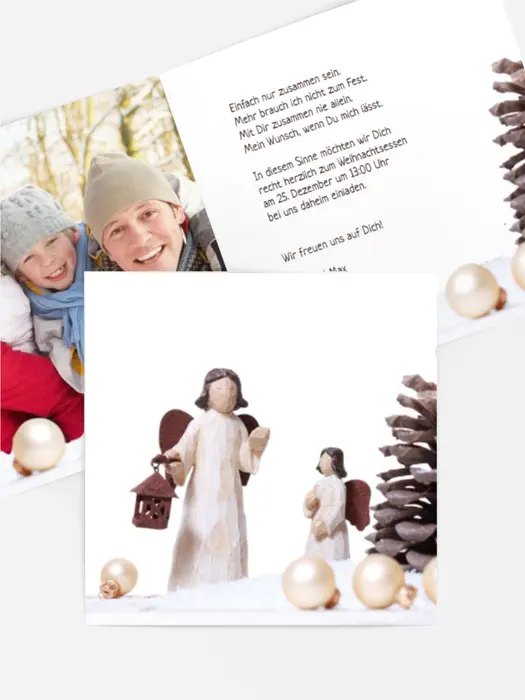Einladungskarte Privat Weihnachtsengel Einladungskarte Privat Weihnachtsengel
