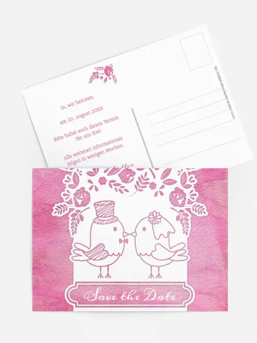 Save the Date Karte zur Hochzeit Vogelpaar Save the Date Karte zur Hochzeit Vogelpaar