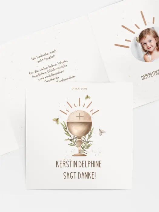 Dankeskarte Konfirmation Heilige Strahlen Dankeskarte Konfirmation Heilige Strahlen