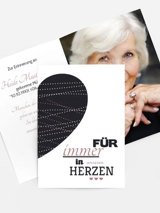 Sterbebildkarte Herz Sterbebildkarte Herz