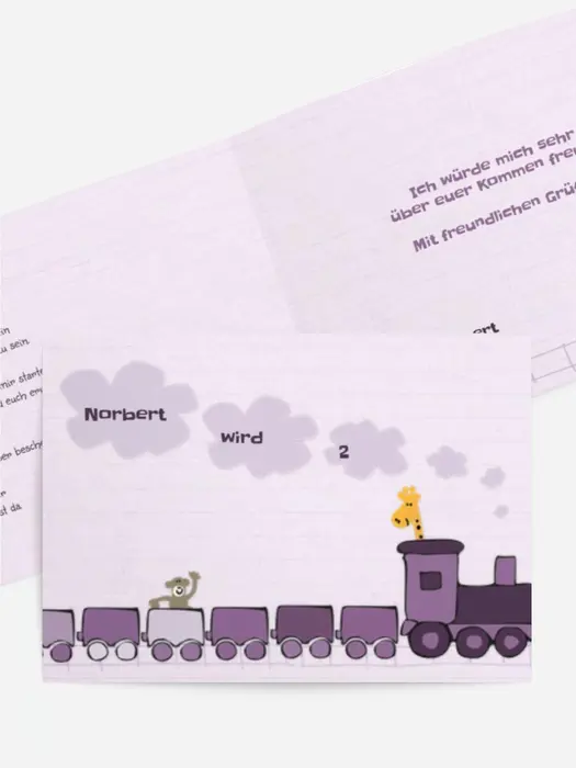 Kindergeburtstagseinladung "Zoozug" Kindergeburtstagseinladung "Zoozug"
