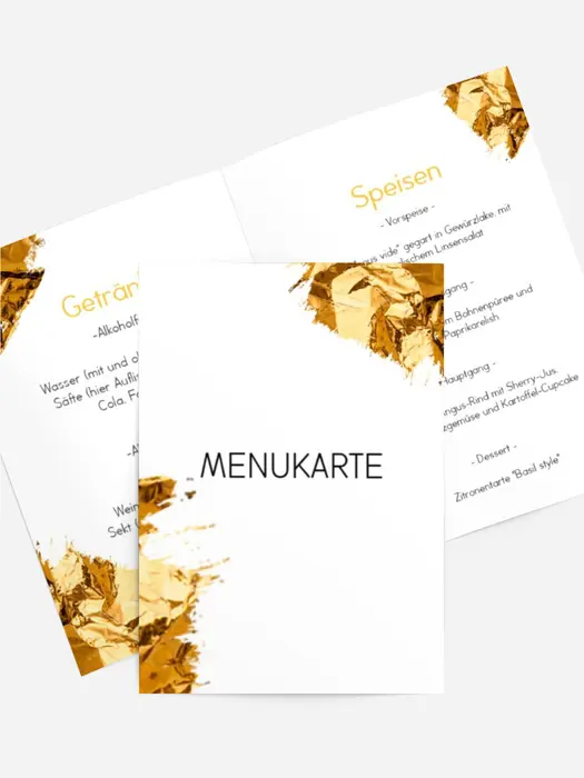 Menükarte Geburtstag Goldplättchen