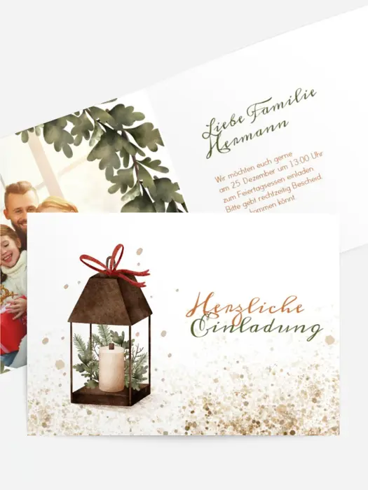 Einladung Weihnachten Weihnachtskerze
