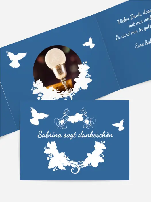 Dankeskarte Konfirmation Vogel Dankeskarte Konfirmation Vogel