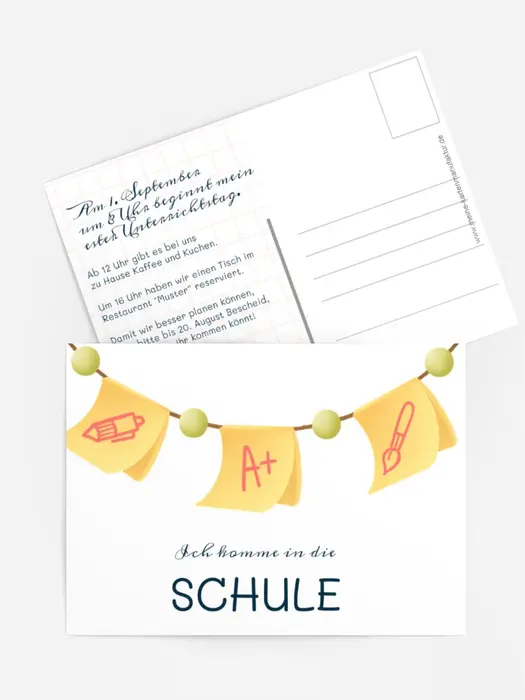 Einladungskarte Einschulung Schulkuchen Einladungskarte Einschulung Schulkuchen