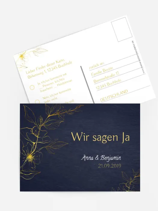 Antwortkarte Goldblume Antwortkarte Goldblume