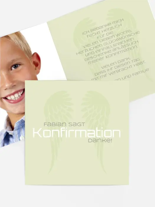 Konfirmation Dankeskarte Schutzengel Konfirmation Dankeskarte Schutzengel