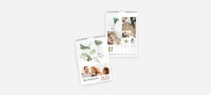 Wandkalender mit hübscher Frau und kleinem Mädchen