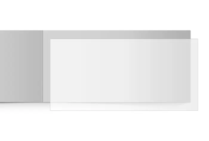 transparentes Einlegeblatt 215x105 mm transparentes Einlegeblatt 215x105 mm
