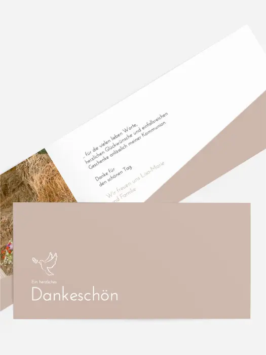 Dankeskarte Kommunion Sanfter Tanz Dankeskarte Kommunion Sanfter Tanz