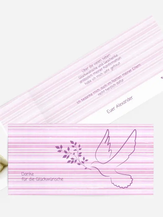 Dankeskarte Konfirmation_Taube 2 Dankeskarte Konfirmation_Taube 2