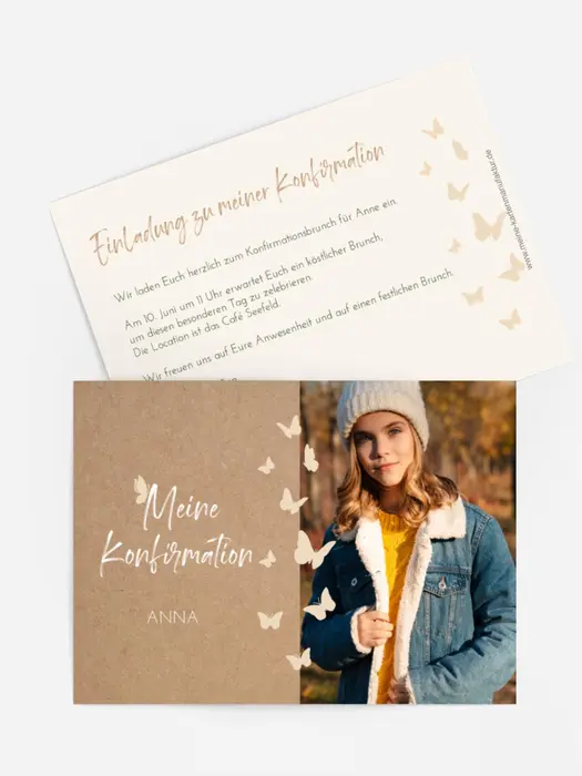 Einladungskarte Konfirmation Magische Schmetterlinge