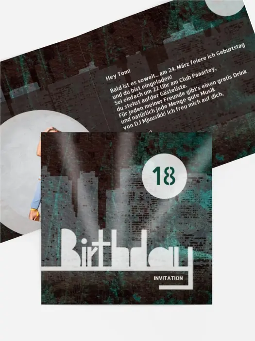 Einladung zum 18. Geburtstag City Lights Einladung zum 18. Geburtstag City Lights