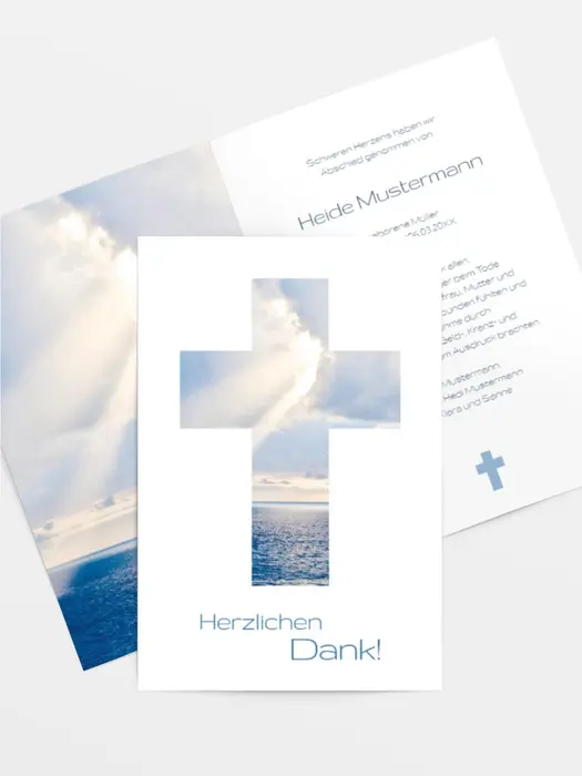 Trauerdanksagung Himmelskreuz hoch Trauerdanksagung Himmelskreuz hoch