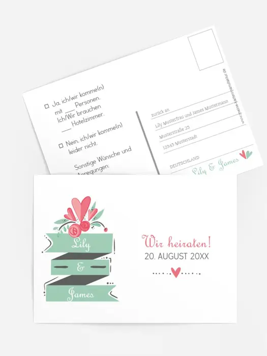 Hochzeit Antwortkarte Du & Ich Hochzeit Antwortkarte Du & Ich