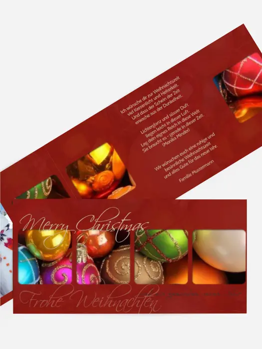 Weihnachtsgrußkarte Privat Christbaumkugeln Weihnachtsgrußkarte Privat Christbaumkugeln