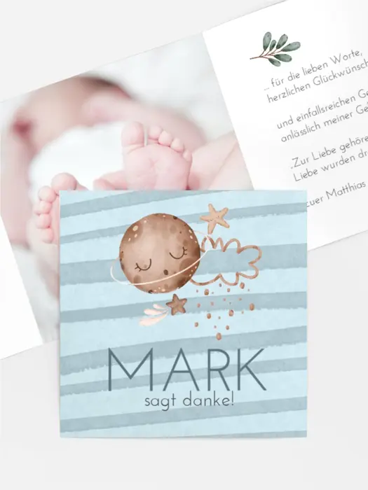 Baby Dankeskarte Königreich unter Wasser Baby Dankeskarte Königreich unter Wasser