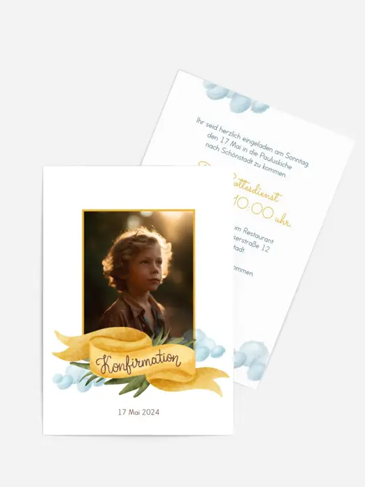 Einladungskarte Konfirmation Antennenband Einladungskarte Konfirmation Antennenband