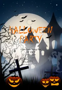 Halloween Einladungskarten mit gruseliger Schriftart als Grußkarte oder Postkarte