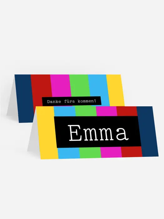 Tischkarte Geburtstag  Fernseher
