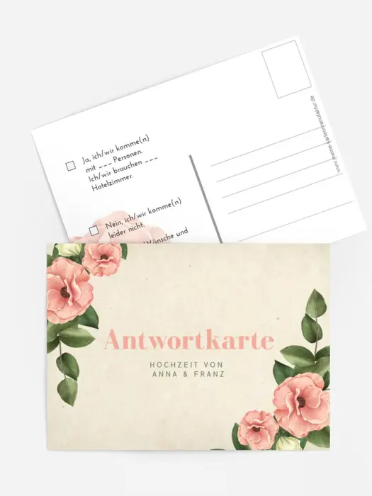 Antwortkarte Luxuriöse Blumen Antwortkarte Luxuriöse Blumen