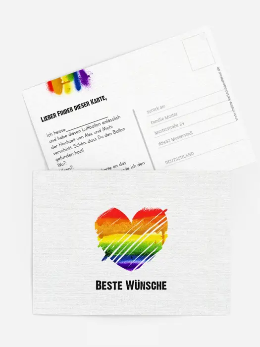 Ballonkarte zur Hochzeit Regenbogenliebe Ballonkarte zur Hochzeit Regenbogenliebe