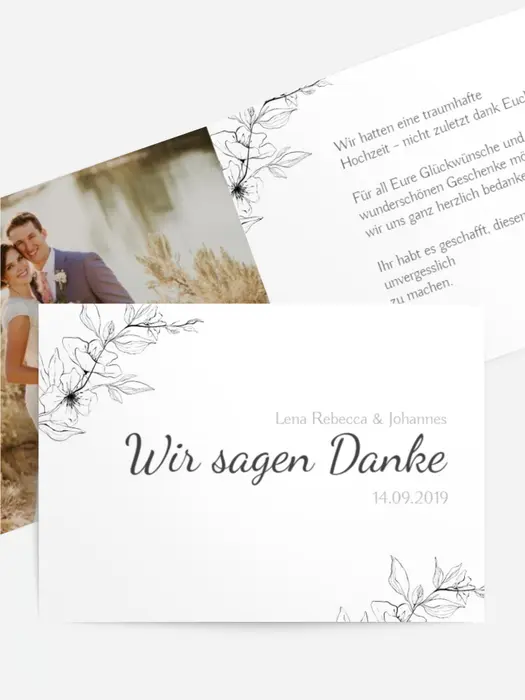 Dankeskarte Hochzeit "Geheimer Garten" Dankeskarte Hochzeit "Geheimer Garten"