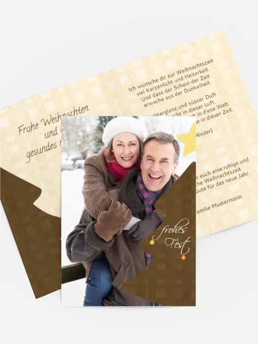 Grußkarte zu Weihnachten Privat Holzkaro Grußkarte zu Weihnachten Privat Holzkaro